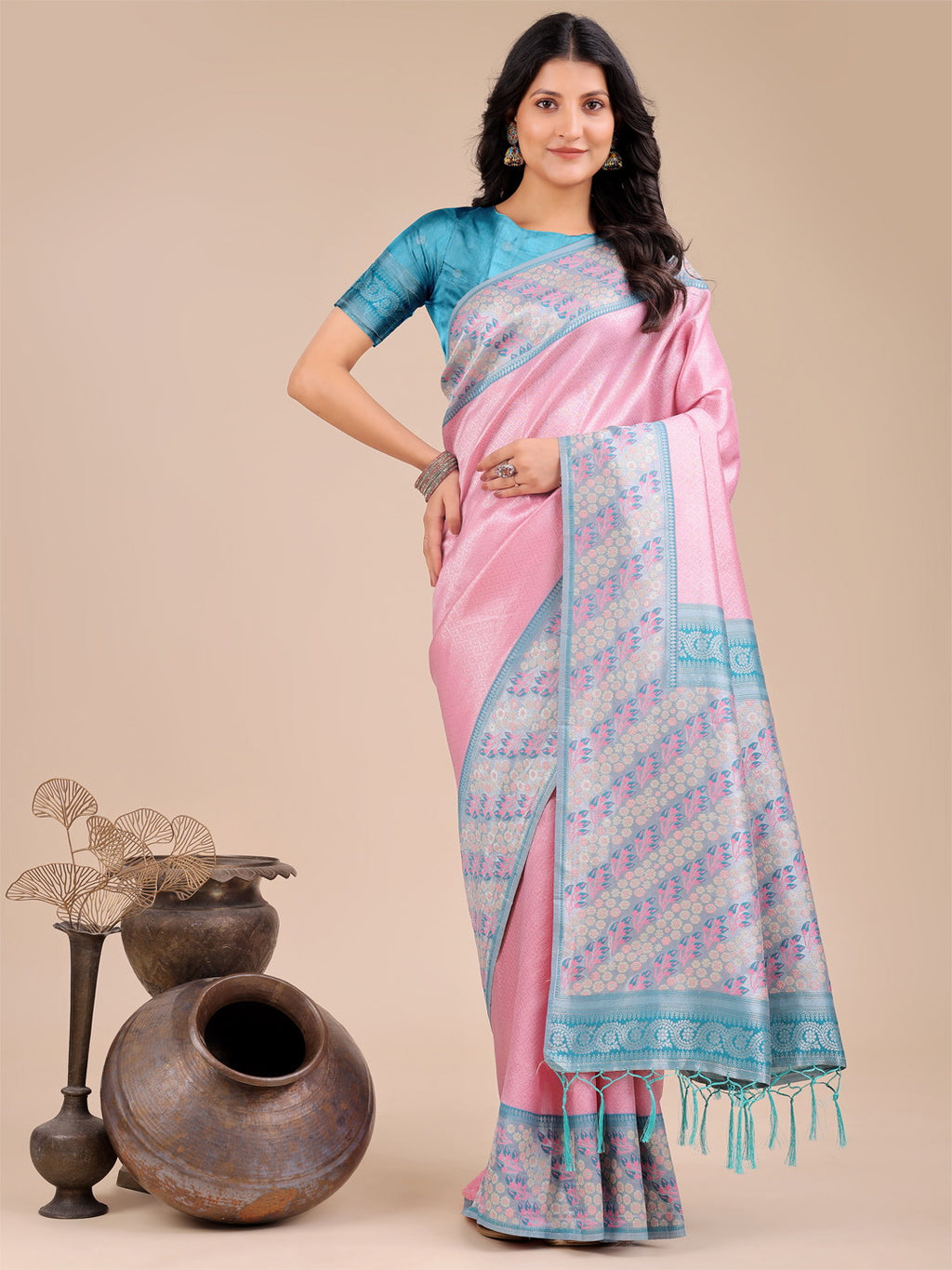 Lichi Silk With Latkan Saree