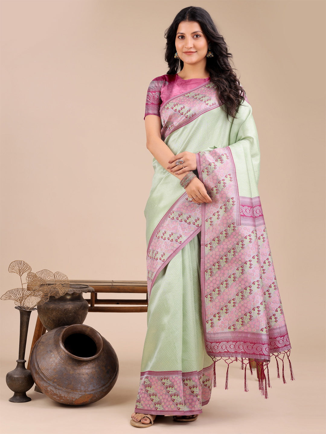 Lichi Silk With Latkan Saree