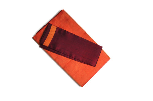 Orange Uppada Pattu Saree with Maroon Designer Pallu
