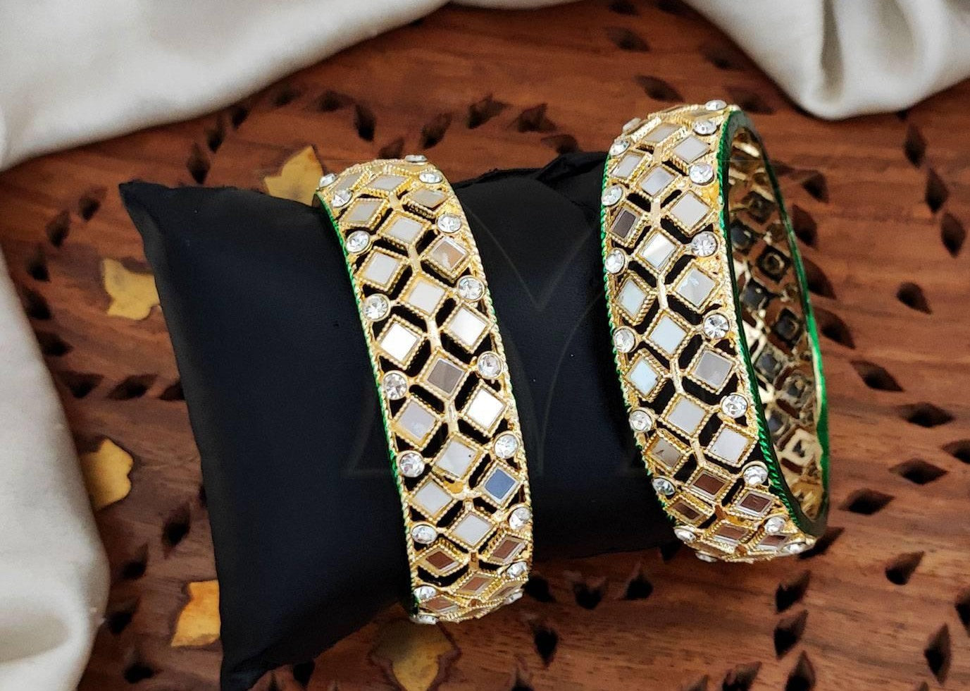 Antique Mirror-Work Bangles (Set of 2)