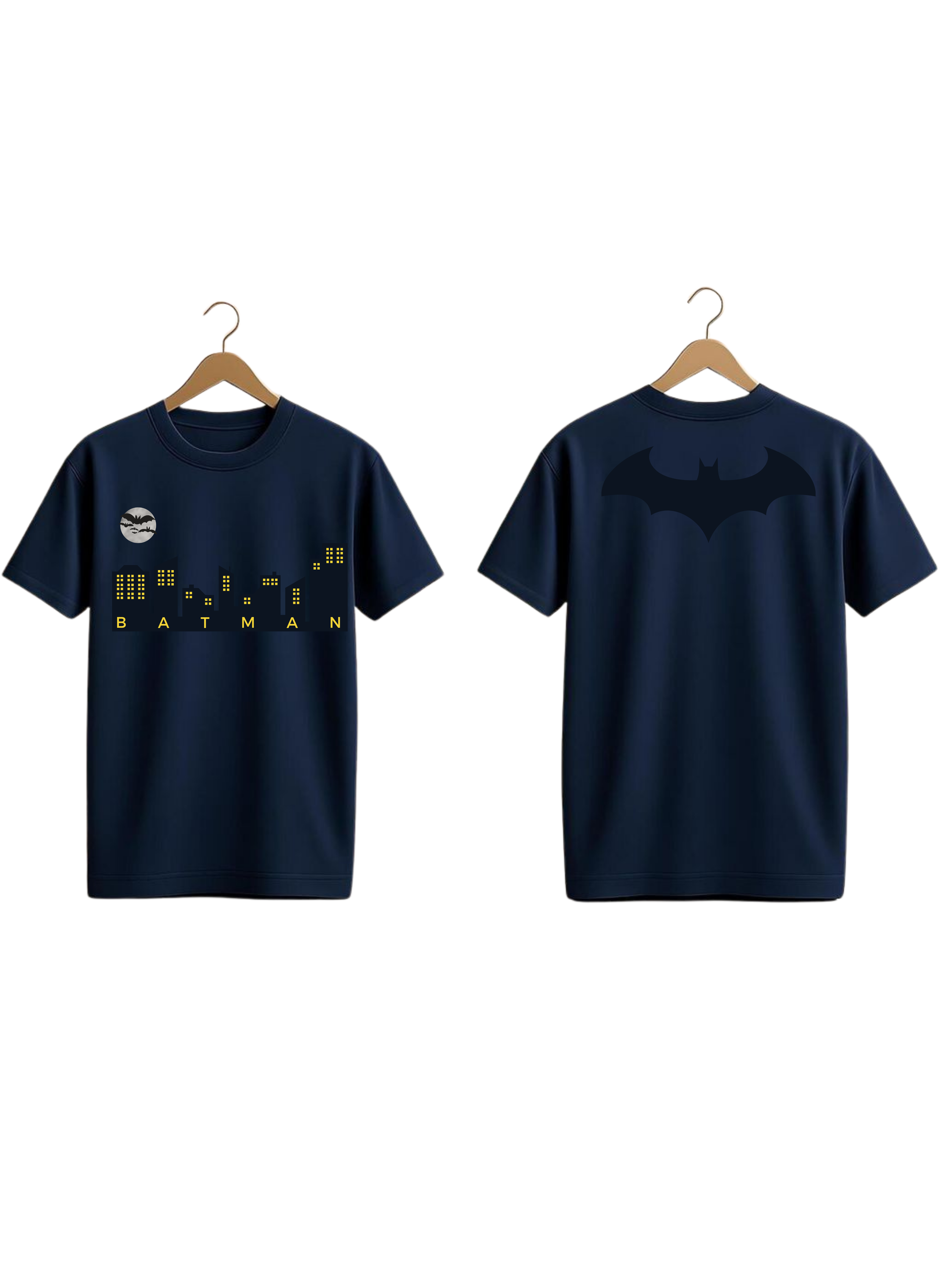 Men's Black Batman  Logo Graphic Printed T-shirt
