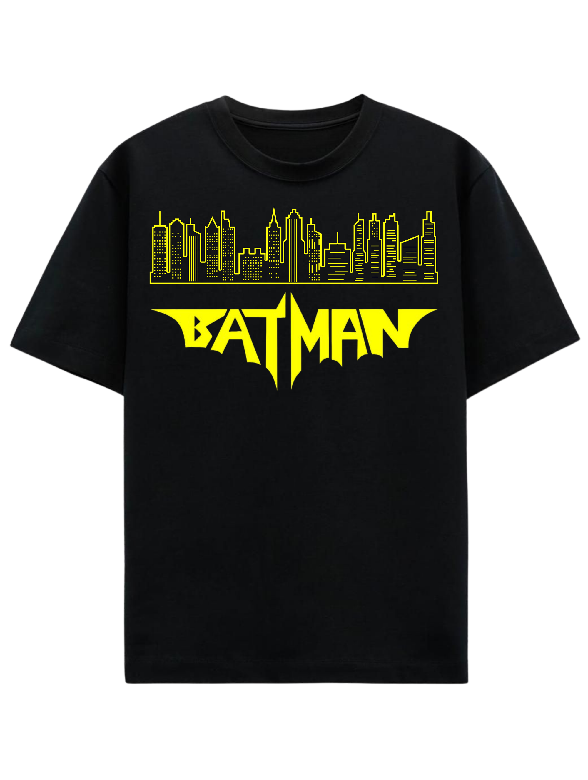 Men's Black Batman  Logo Graphic Printed T-shirt