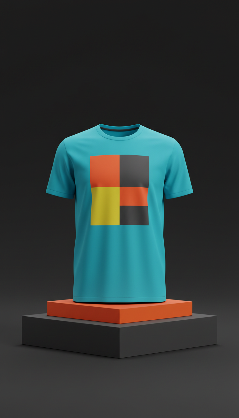 Vivid Cyan Graphic Print Tee