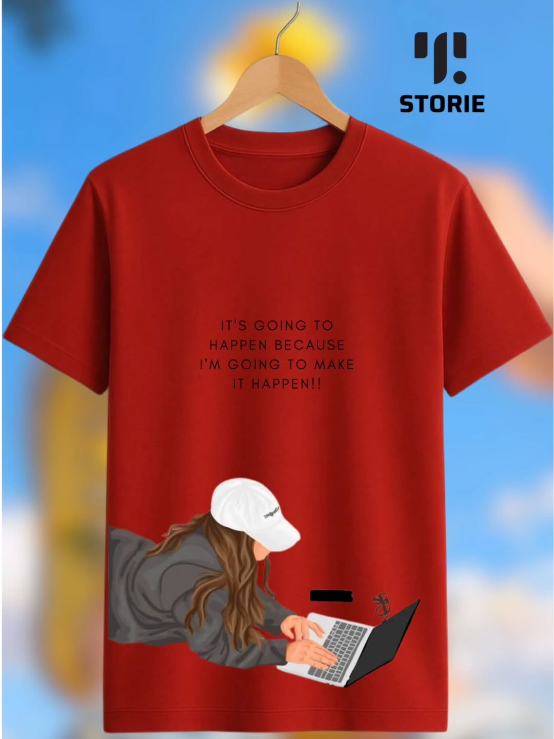 "Make It Happen" Girl Boss Motivation T-Shirt - Crimson Red